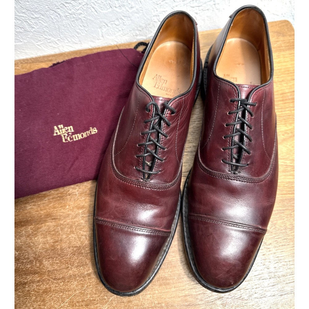 Allen Edmonds Men's Oxblood Leather Cap-Toe Oxfords